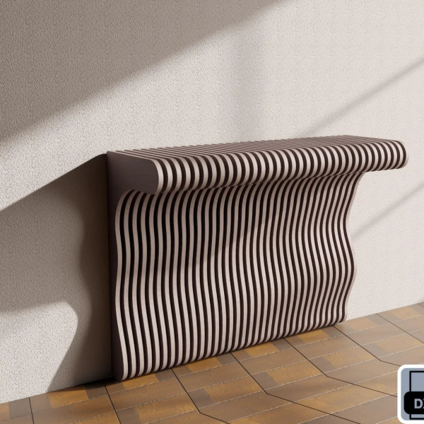 Wooden Wavy Wall Decor table