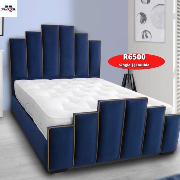 Luxurious Monarch's Bed Set with Elegant Headboard and Base