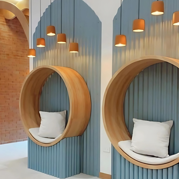 Circular Lounge Pod - Unique Moon Bench for Stunning Photos