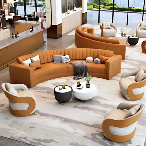 Curved Italian Sectional Sofa - Luxury Leather & Velvet Comfort