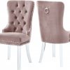 Dining Room High Chairs with Velvet Fabric Dining Chairs