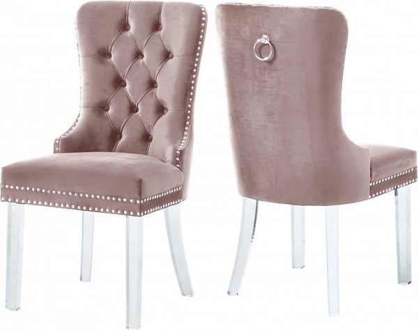 Dining Room High Chairs with Velvet Fabric Dining Chairs