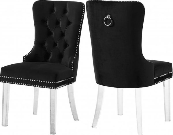 Dining Room High Chairs with Velvet Fabric Dining Chairs