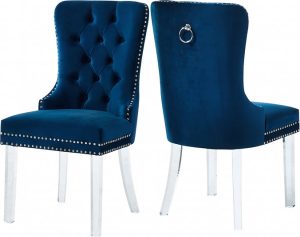Dining Room High Chairs with Velvet Fabric Dining Chairs