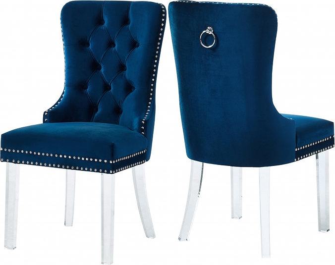 Dining Room High Chairs with Velvet Fabric Dining Chairs