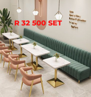 Luxury Velvet Banquette Dining Set