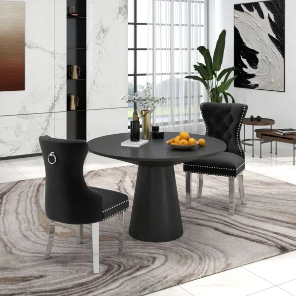 Round Dining Collection, Pedestal Dining Table with Matching Chairs Set