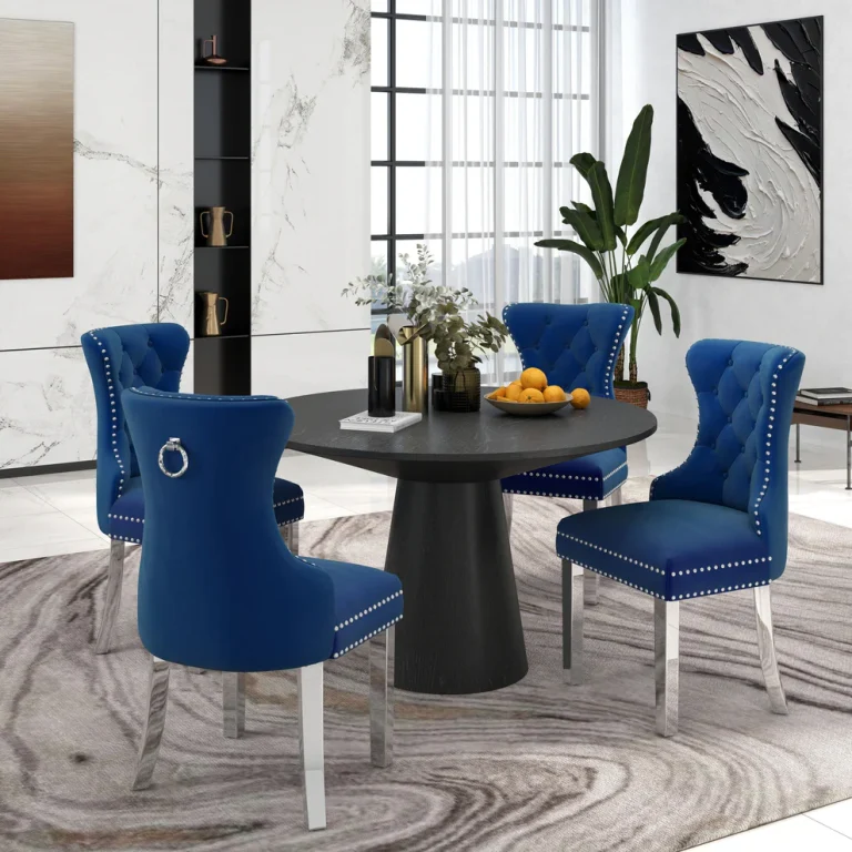 Round Dining Collection, Pedestal Dining Table with Matching Chairs Set