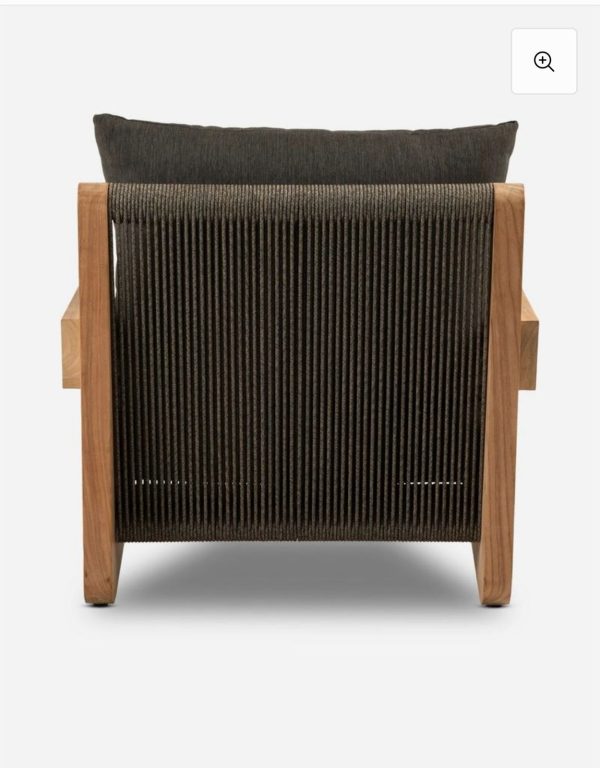 Elegant Leisure Chair with Oak Wood Armrests for Your Bay Lounge