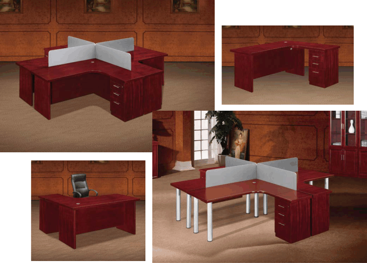 Four-Way Cluster Desk: Enhance Collaboration and Productivity!