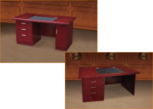 Elegant Mahogany Veneer Desk for Timeless Office Style