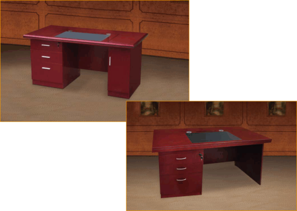 Elegant Mahogany Veneer Desk for Timeless Office Style