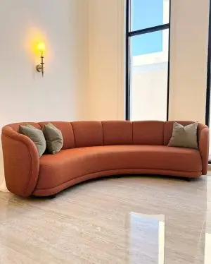 Vibrant Curved Multi-Color Sofa for a Stylish Living Room
