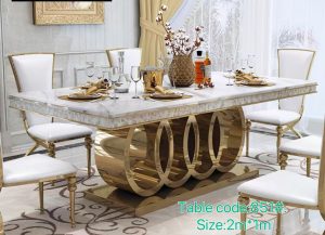 Modern Marbled Dining Table Set with Stylish Chairs