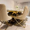 Elegant Marble Top Dining Table Set with 8 Stylish Chairs