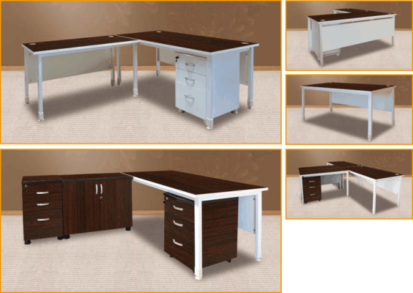 Sleek Modern Desk with Stylish White Square Tub Legs