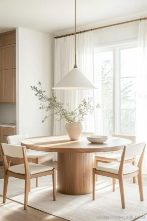 Solé Round Dining Table Set with 4 Stylish Chairs