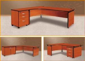 Stylish L-Shaped Office Desk with Sturdy Steel Legs