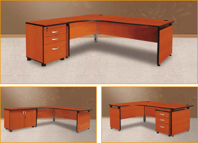 Stylish L-Shaped Office Desk with Sturdy Steel Legs