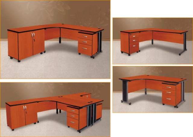 Stylish Cluster Desk with Sturdy Steel Legs - Modern Workspace Solution