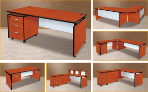 Elegant White-Front Modern Office Desk for a Stylish Workspace