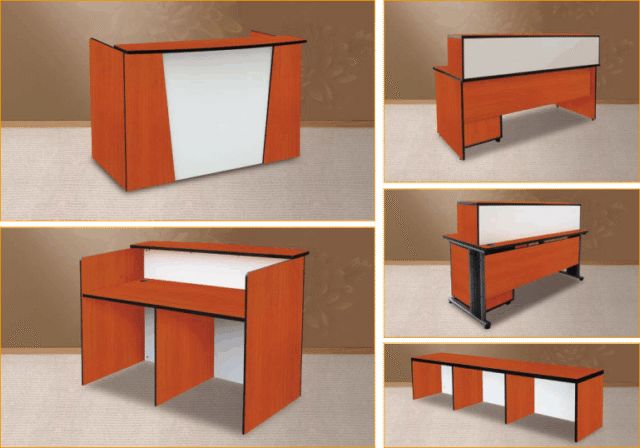 Elegant White Reception Unit for Modern Offices