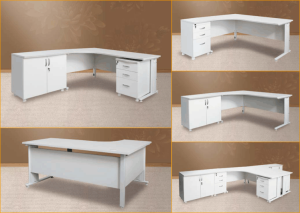 Chic Modern Cluster Desk with Sleek Metal Legs for Stylish Workspaces
