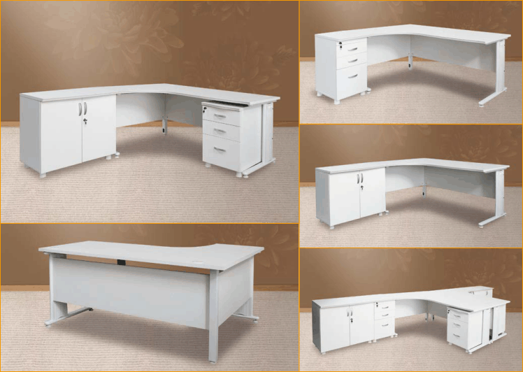 Chic Modern Cluster Desk with Sleek Metal Legs for Stylish Workspaces