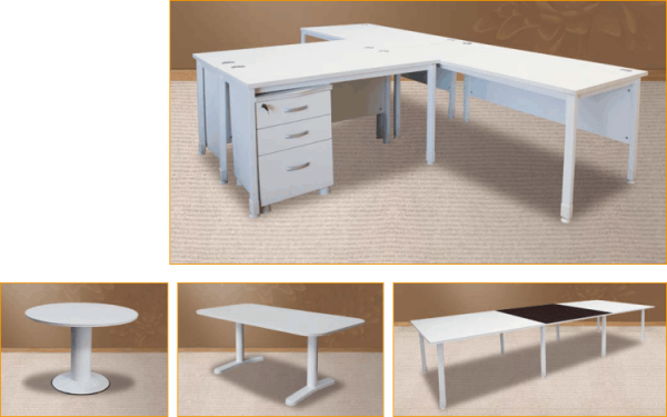 Sleek Modern Desk with Stylish White Square Tub Legs