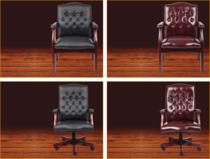 Sleek Black PU Leather Visitor Chair