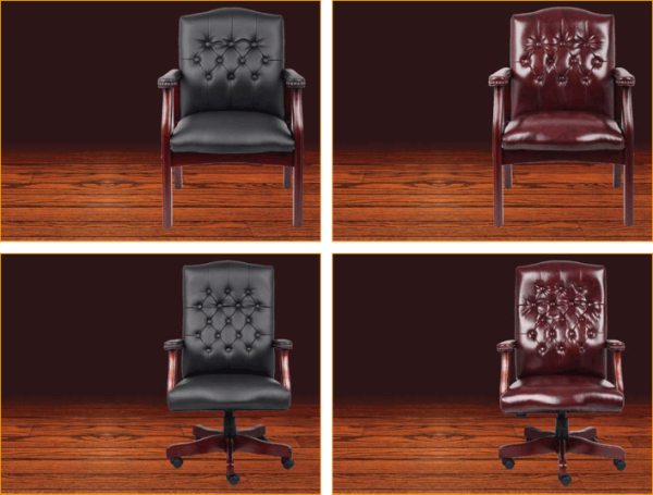 Sleek Black PU Leather Visitor Chair