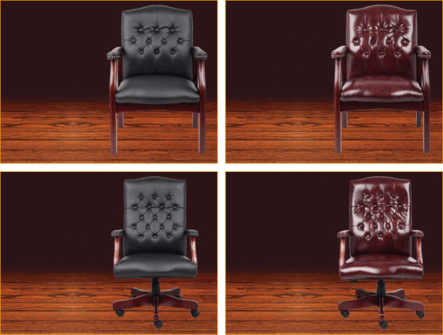Sleek Black PU Leather Visitor Chair