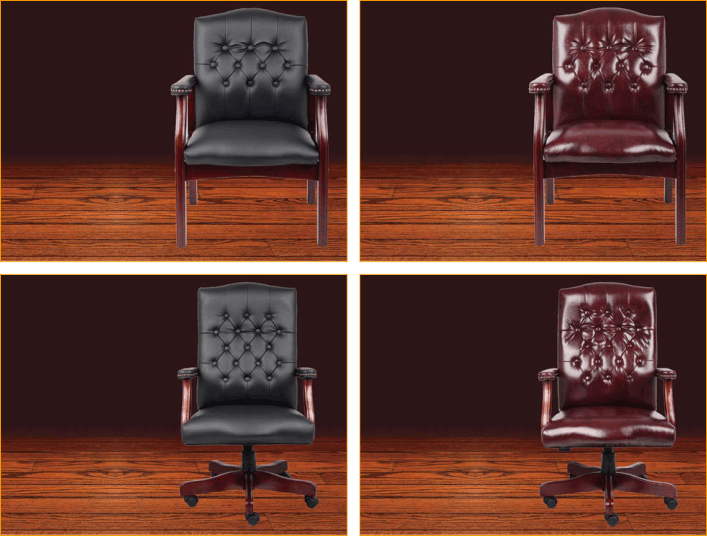 Sleek Black PU Leather Visitor Chair