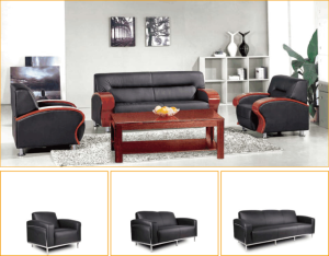Classic Genuine Leather Couch for Sophisticated Offices