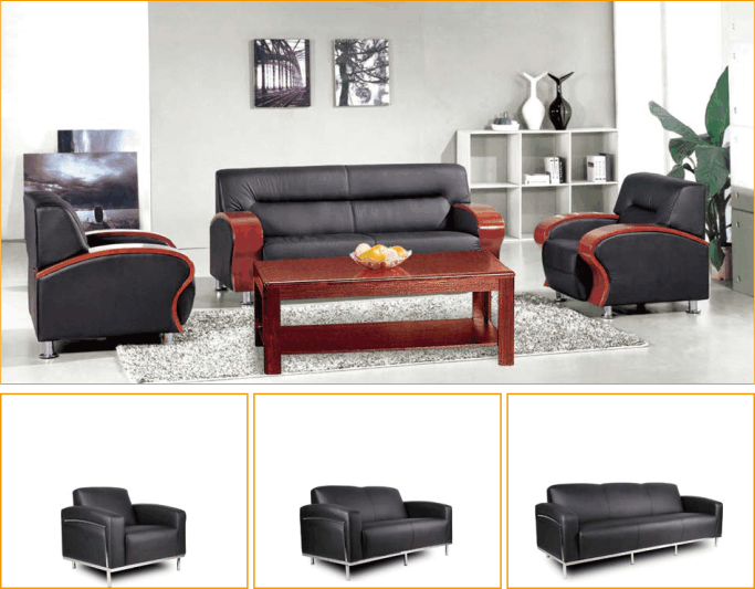 Classic Genuine Leather Couch for Sophisticated Offices
