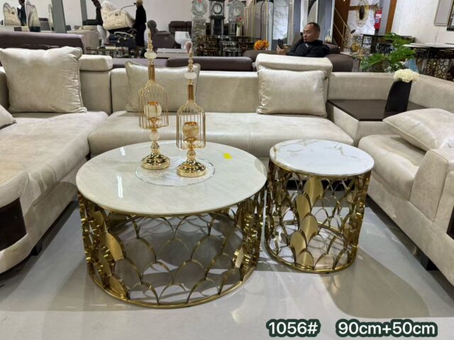 The Aurelia Gold Drum Table Set