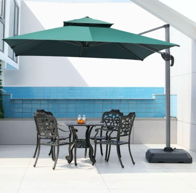 The Riviera Cantilever Patio Umbrella Set