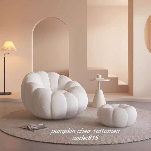 CloudBliss™ Pumpkin Chair & Ottoman Set