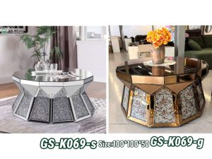 Gemstone Crystal Coffee Table (Silver & Gold Variants)