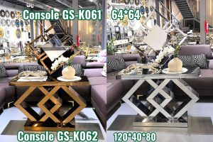 Modern Geometric Console Table + GS-K061 Diamond Mirror Set