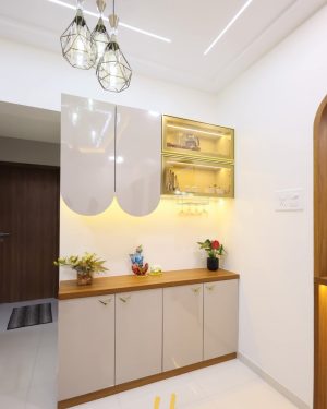 Storage Cabinet with LED Glass Display – Gloss Finish