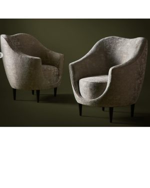 Velvet Curved Accent Chairs