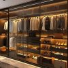 Luxury Glass Wardrobe with LED Lighting – Modern Bedroom Storage