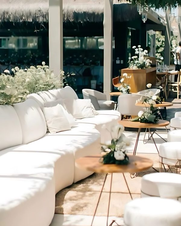 Outdoor Event Lounge Furniture Set – White Sofas & Chairs Collection