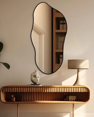 Wooden Console Table with Custom-Made Wall Mirror