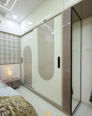 Sliding Door Wardrobe with Mirror & Gloss Finish