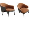 Accent Armchair with Two-Tone Upholstery – Rust & Black