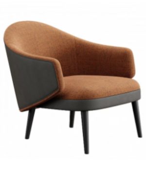Accent Armchair with Two-Tone Upholstery – Rust & Black