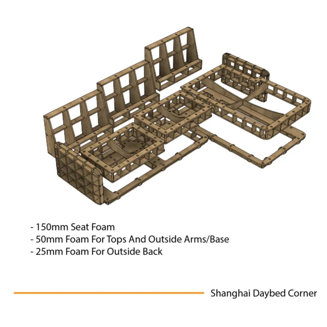 Shanghai Daybed Sofa — Wooden Frame