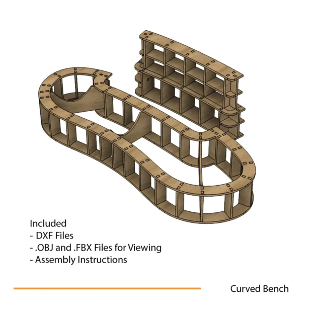 Curved Bench — Wooden Frame